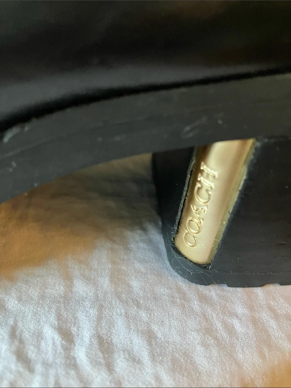 Coach: Black Cora (C5908) Leather Lug Sole Penny Loafers- 7